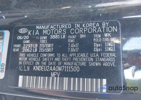 2021 Kia Seltos S from USA, damaged, VIN KNDEU2AA0M7111500